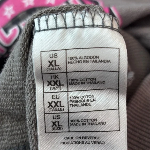 Disney Mickey Mouse Women's zip-up Hoodie Gray & Pink XL - Picture 6 of 6